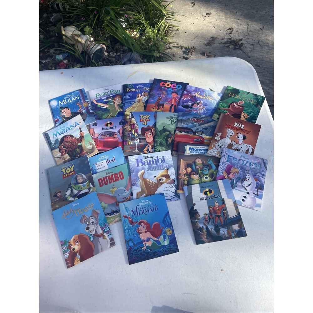 HUGE DISNEY Pixar, Princess 21 Small BOOK Lot Softcover